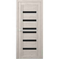 Дверь межкомнатная ALBERO West МИССУРИ Кремовый, стекло черное Дверь межкомнатная ALBERO West МИССУРИ Кремовый, стекло черное